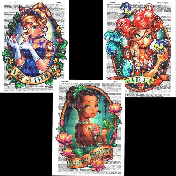 Disney Princess Pinup Art Print Bundle Special - Picture 2 of 7